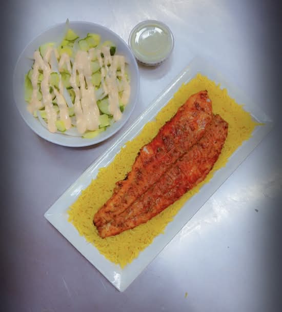 Grilled Fish Filet Rice Platter